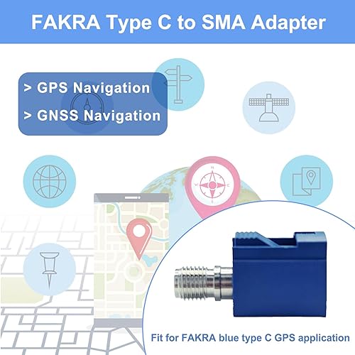 Miniatura 2 de Maswell Fakra C hembra a SMA hembra adaptador interserie azul compatibilidad universal para antenas multifunción GPS Adaptador de señal de antena