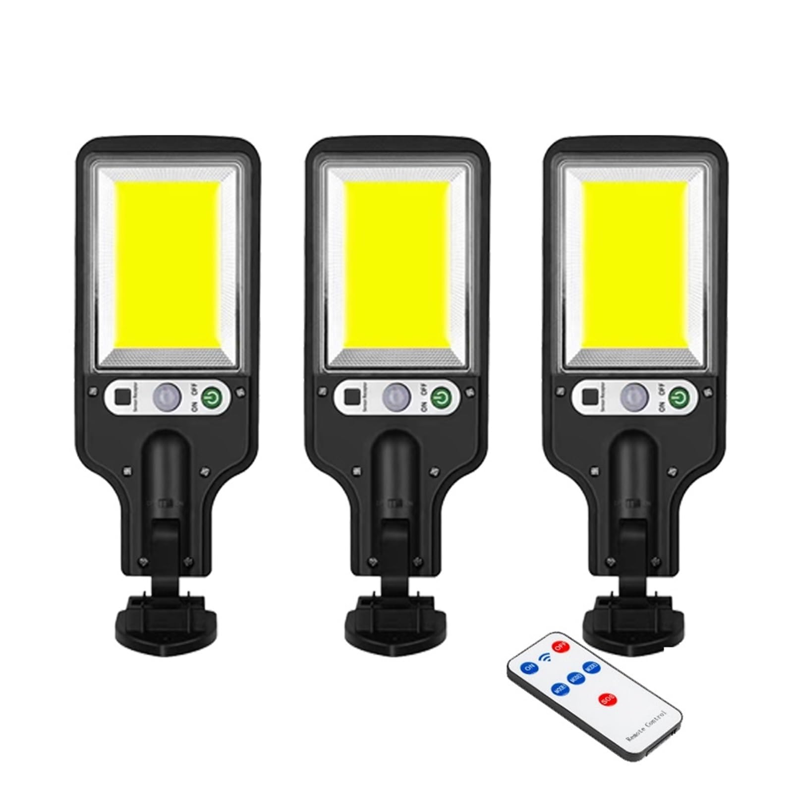 Lampy Solarne Zewnątrz, 108/117 COB Solar Street Light Outdoor 4 Pack z 3 trybami Wodoodporny czujnik ruchu Oświetlenie bezpieczeństwa Kinkiet LED do ogrodu,Do ogrodu, ulicy, werandy(117COB 3pcak)