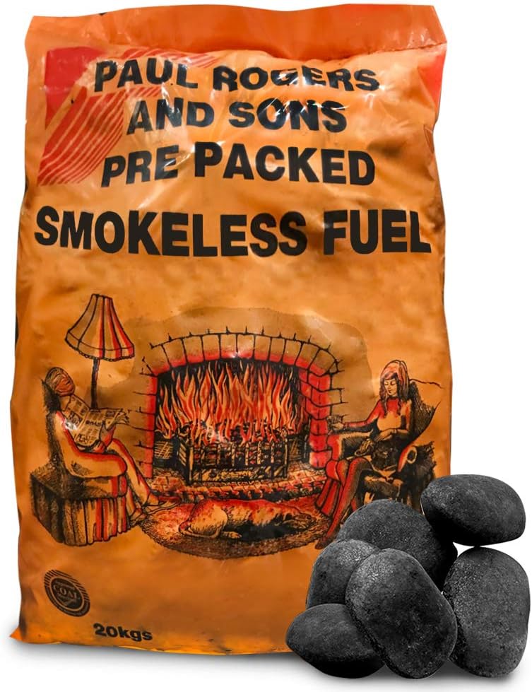The Chemical Hut Smokeless Ovals Coal - Perfect for Open Fires, Multi-Fuel stoves & Cookers (20kg)