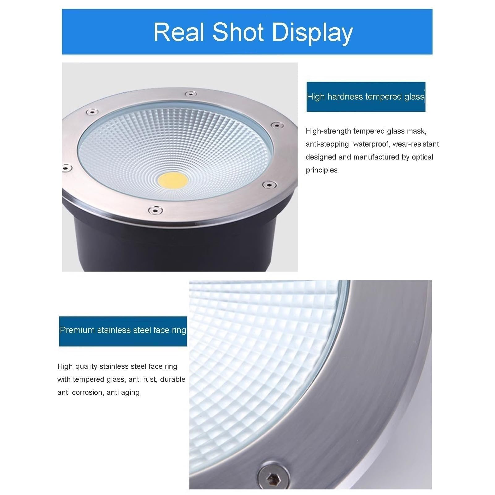 Luces LED Subterráneas - Luces De Paisaje CA 85-265 V, Foco LED, Focos Empotrados Impermeables Para Patio Exterior Con Protección IP65, Luces De Camino(White Light,24W)