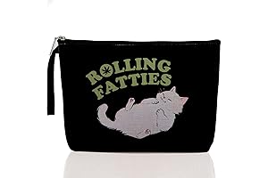 Cat Lady Gift Ideas: Weed-Themed Cosmetic Pouch for Feline and Cannabis Lovers