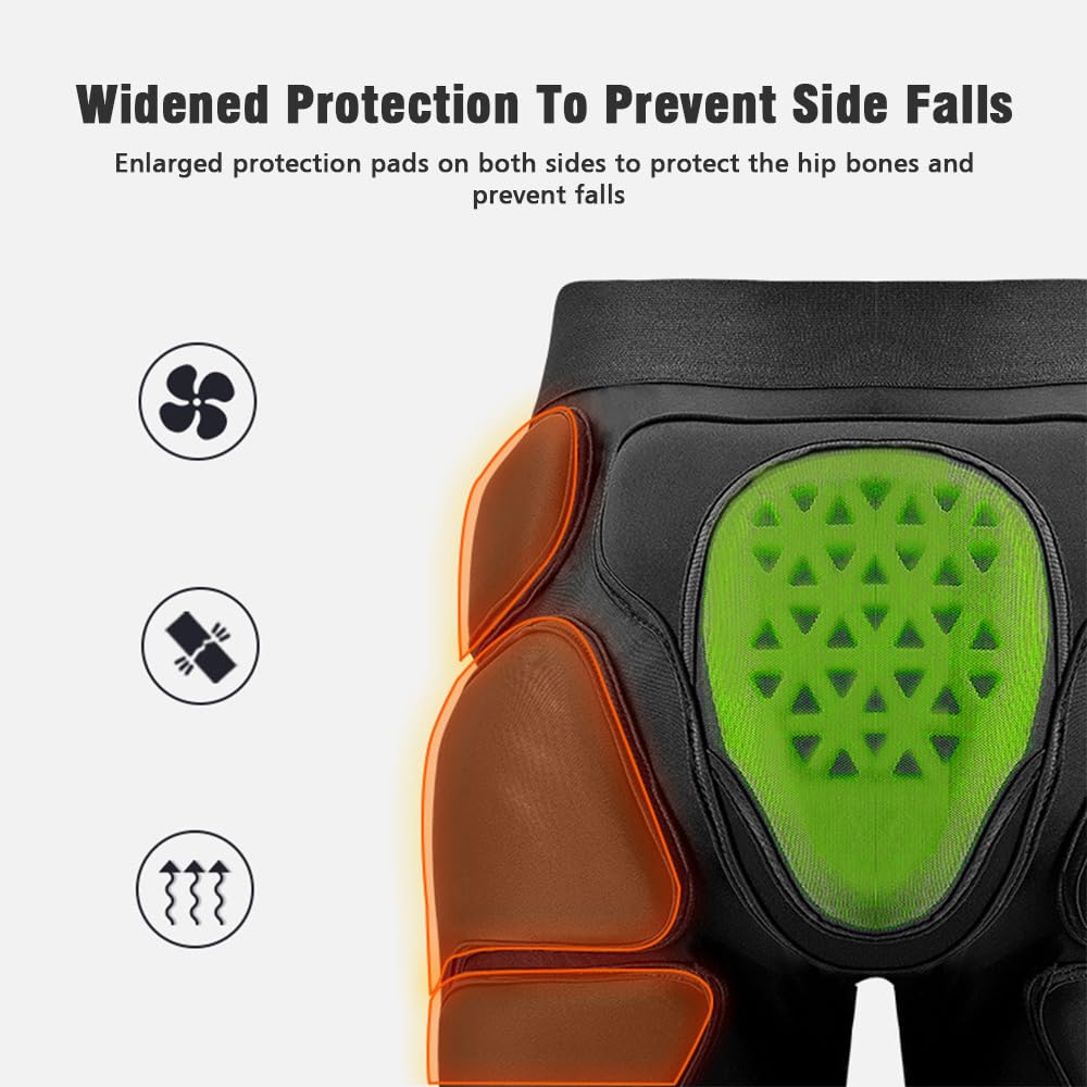 Kavolet Pantaloni protettivi 3D con imbottitura sui fianchi Eva pantaloncini imbottiti per pattinaggio, per uomo/donna/uomo, resistenti agli urti, traspiranti, per sci, pattinaggio, snowboard e