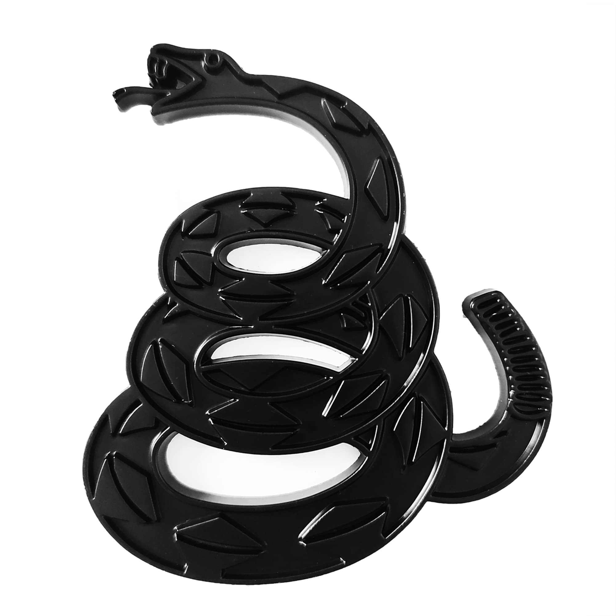 OnlyYou.X Gadsden Flag Emblem Gadsden Flag Badge Decal Rattlesnake Sticker Compatible with Universal Pickup and Car Black 1 Piece Metal