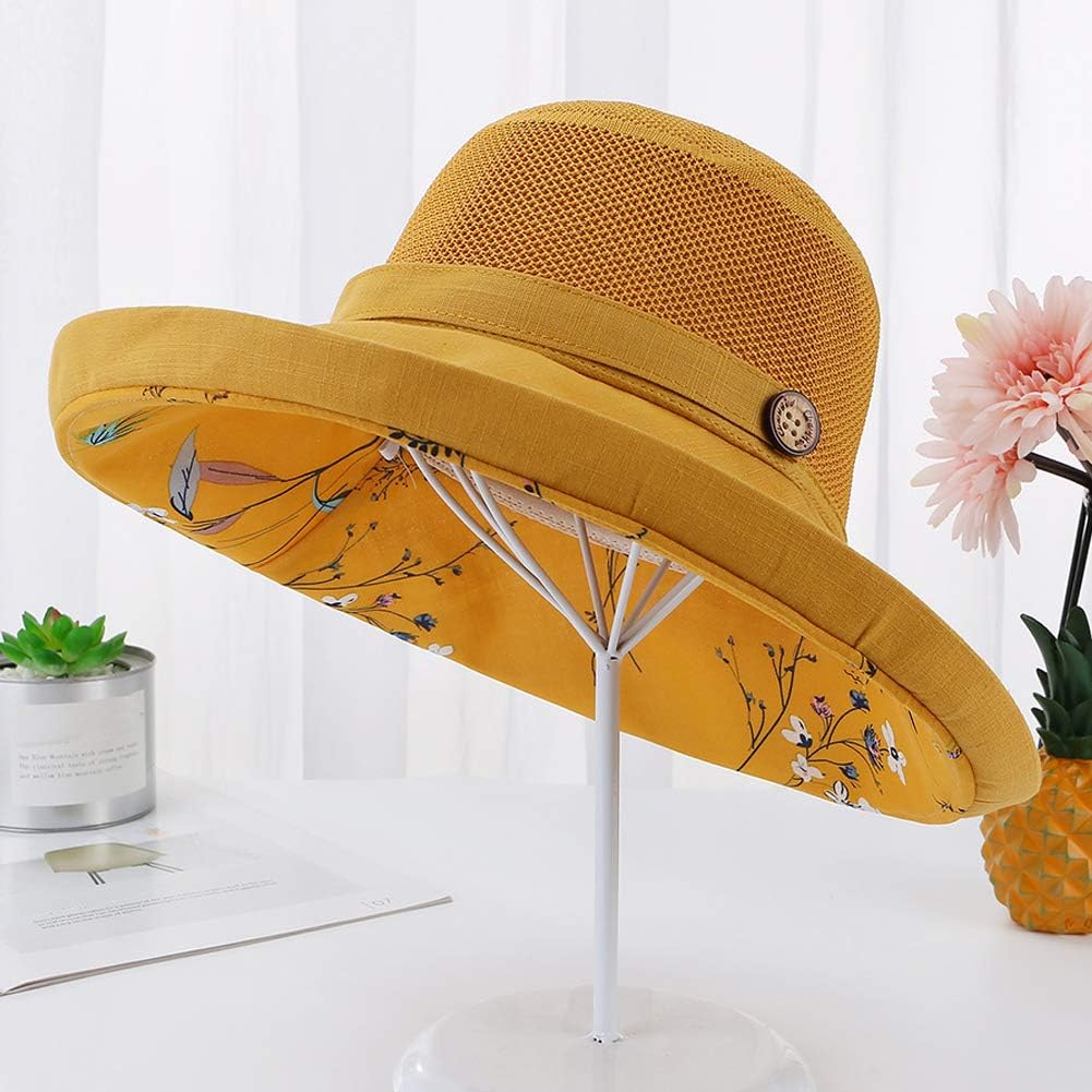 Women Mesh Sun Hats Summer Beach UV Protection UPF Packable Wide Brim Chin Strap - Image 2