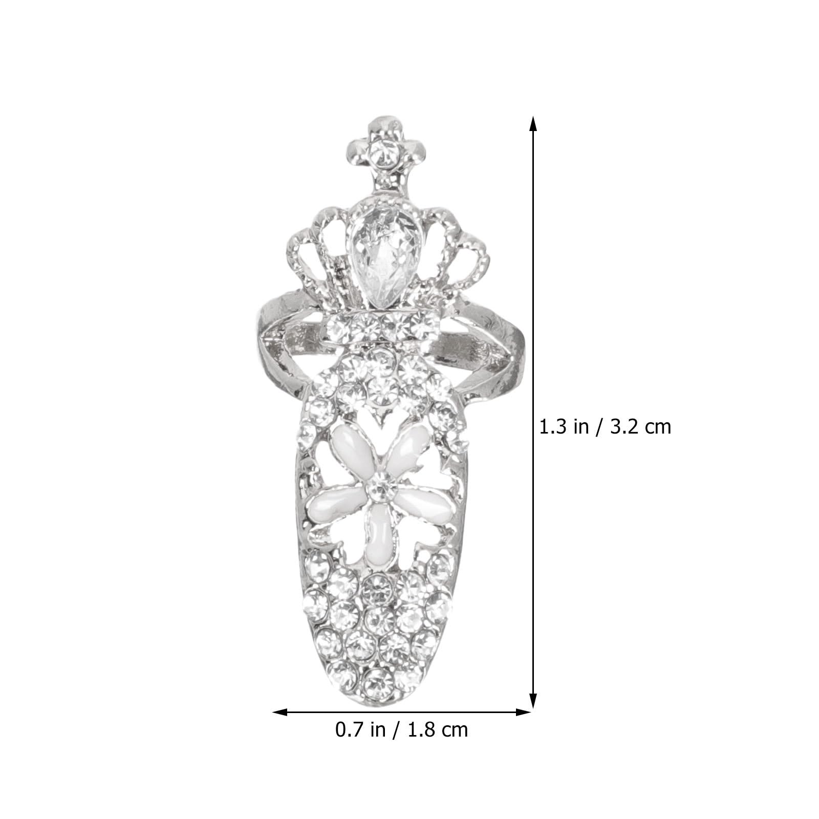 PACKOVE 9 Pcs Fingernail Rings Nail Art Accessories Hand Joint Decor Rhinestone Jewelry Set for Manicure Party and Daily Wear - Image 2