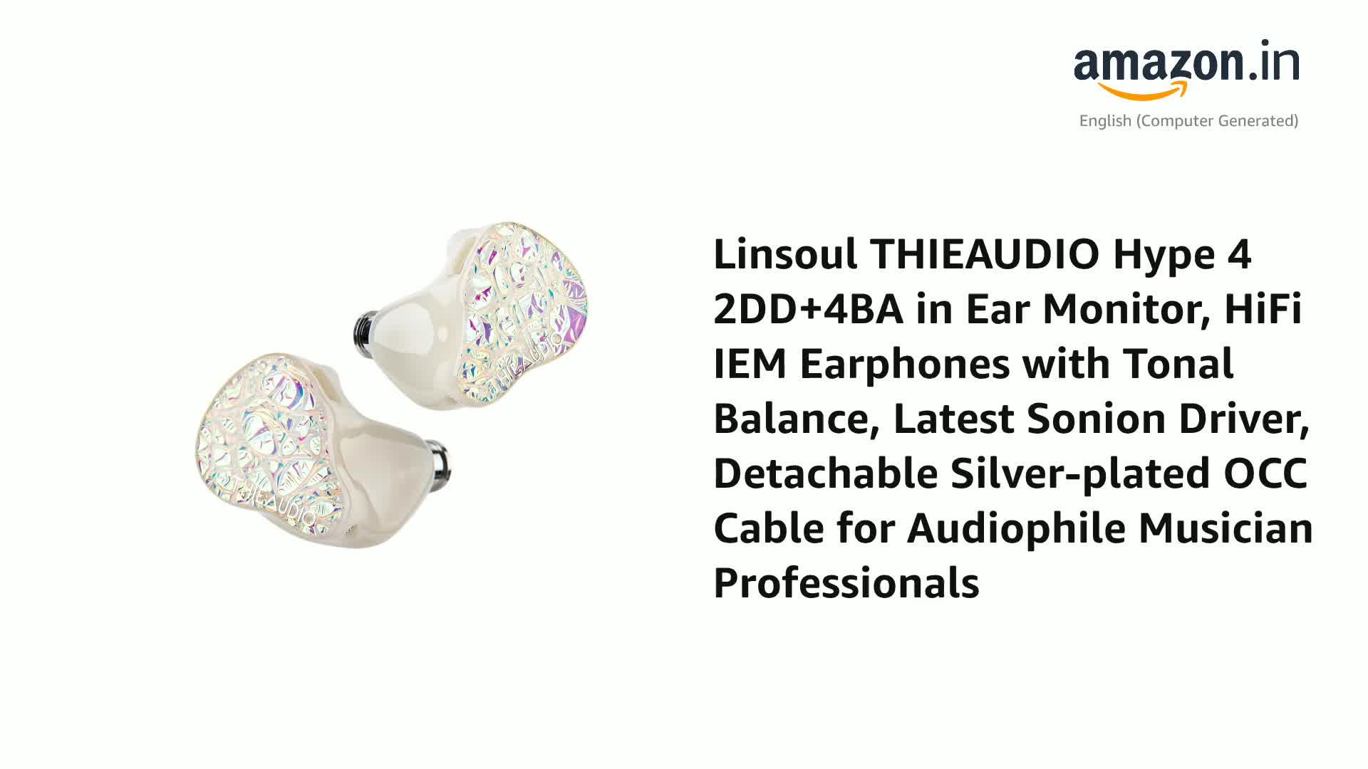 Linsoul THIEAUDIO Hype 4 2DD+4BA in Ear Monitor, HiFi IEM