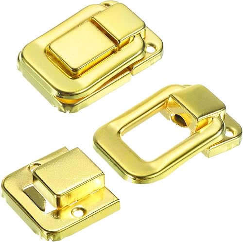 Miniatura 4 de uxcell 4 cerraduras de cierre de palanca, 1.89 x 1.26 pulgadas (largo x ancho), cierre de cerrojo de hierro para joyero, caja de herramientas, caja