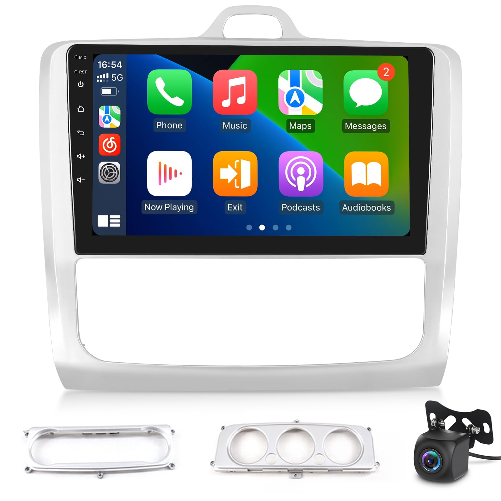[2+64G] Android 13 Car Stereo para Ford Focus Exi MT 2 3 Mk2 Mk3 2004-2011 con Wireless Carplay y Android Auto - 9 Pulgadas de Pantalla Táctil Radio con WiFi/GPS/DSP/FM/RDS Radio + Cámara de Seguridad