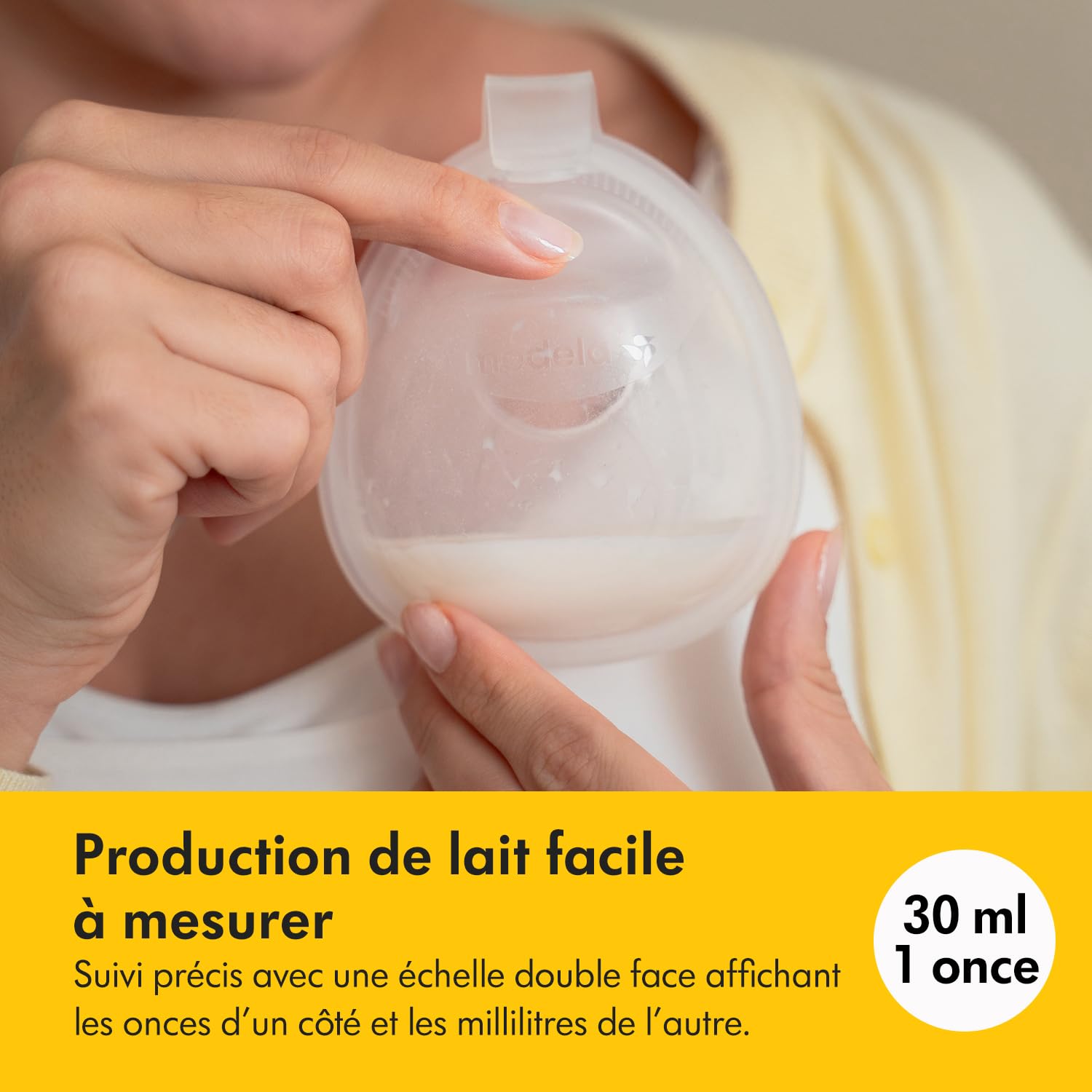 Medela collecteur de lait maternel In-bra, étanche et facile à porter, avec bouchon souple, forme anatomique, sans BPA, facile à nettoyer et lavable au lave-vaisselle, capacité de 30 ml