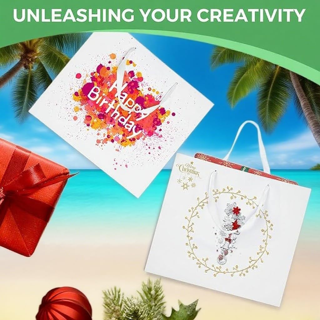 MAQMAQQ Extra Large White Gift Bags: 16x5x11 Inch 3pcs Black Paper Bags With Handles Bulk For Party Shopping Birthday Wedding Party Business - Image 7