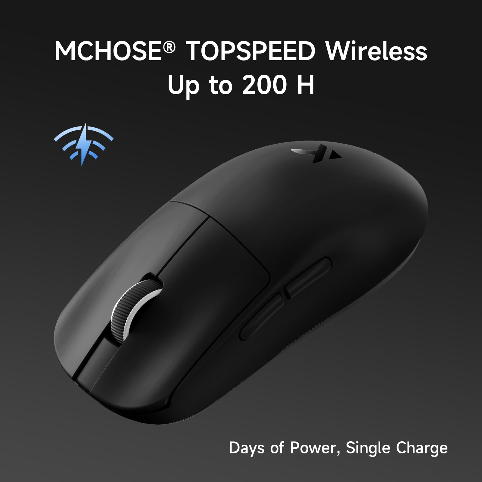 MCHOSE L7 Ultra+ Wireless Gaming Mouse, Ultra-Lightweight, Ergonomic Mouse with 42K DPI, PAW3950, Optical Switch, 20000 FPS, Dual 8K Polling and 7 Programmable Buttons, 3-Mode Connect, PC/Mac - Black - 4