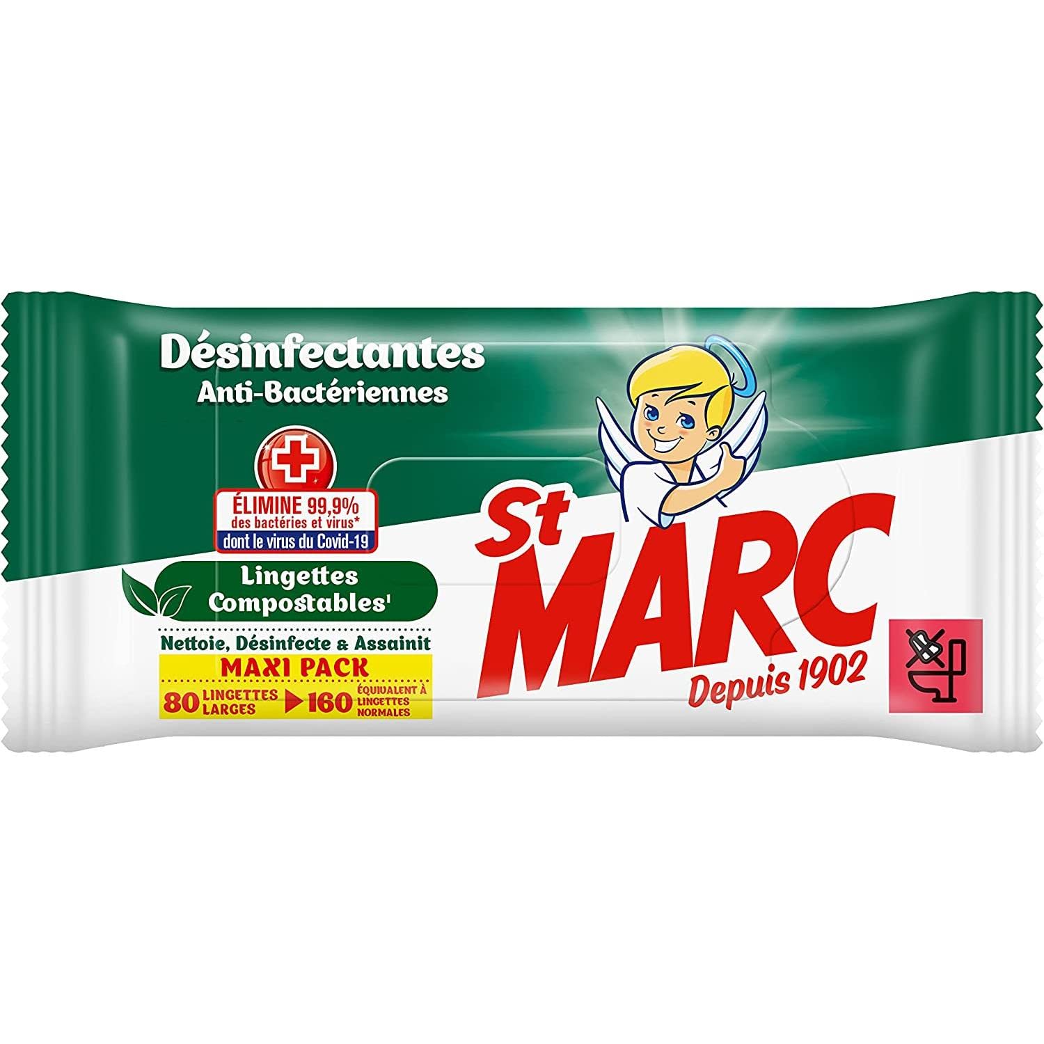 ST MARC Lote de 5 toallitas biodegradables, limpiadoras y desinfectantes, fresadoras, Alpine x80