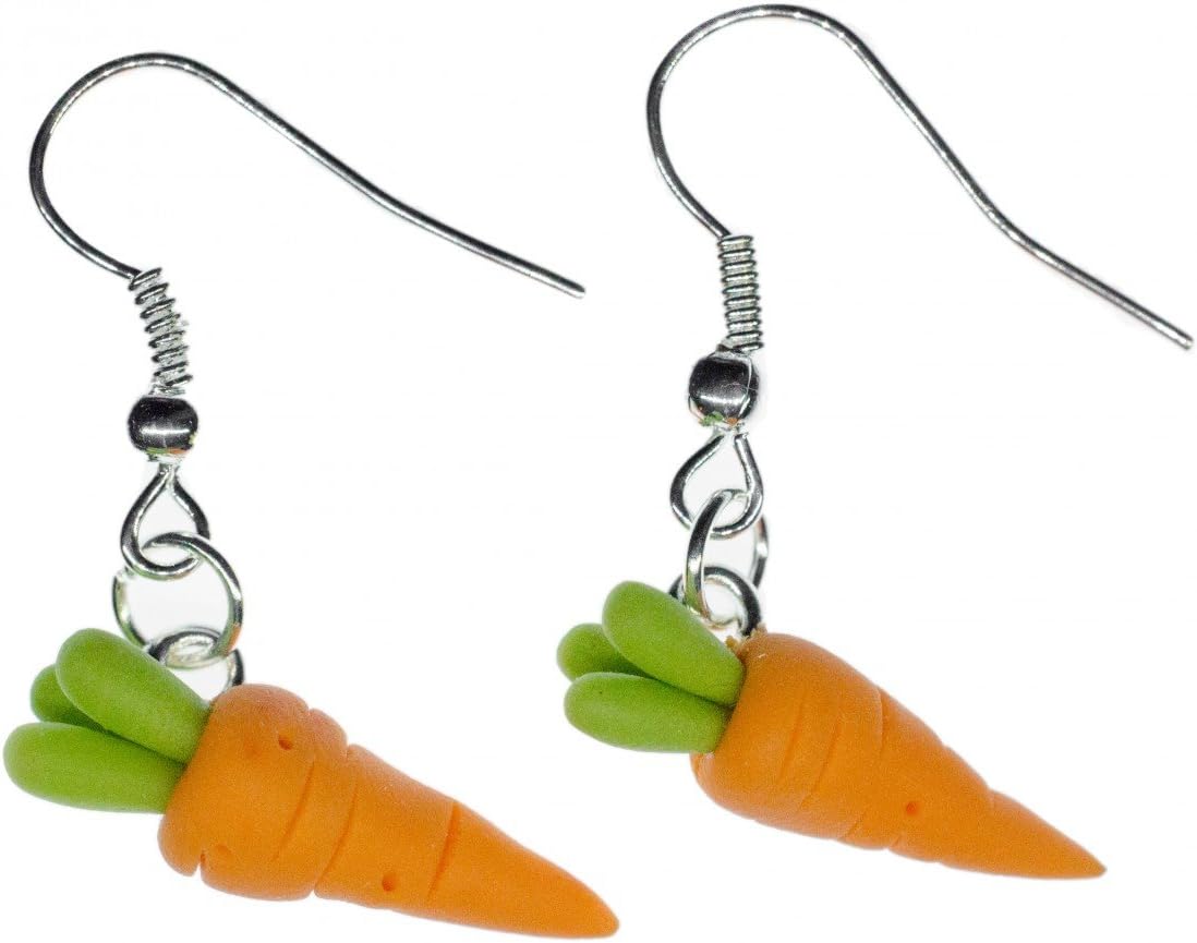 Carrot Carrots Earrings Miniblings Bunny Rabbit Vegetables 3D Orange Root