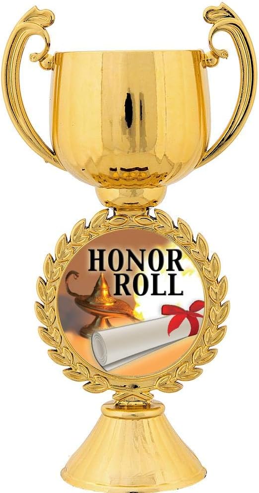 Crown Awards Personalized Honor Roll Trophy, 7.25" Gold Cup Honor Roll Trophies with Free Custom Engraving