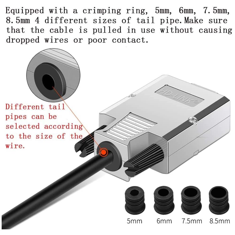 PENGLIN Connecteur Femelle DB9 sans Soudure, Coquille Métal 9 Broches RS232 D-SUB Adaptateur Série