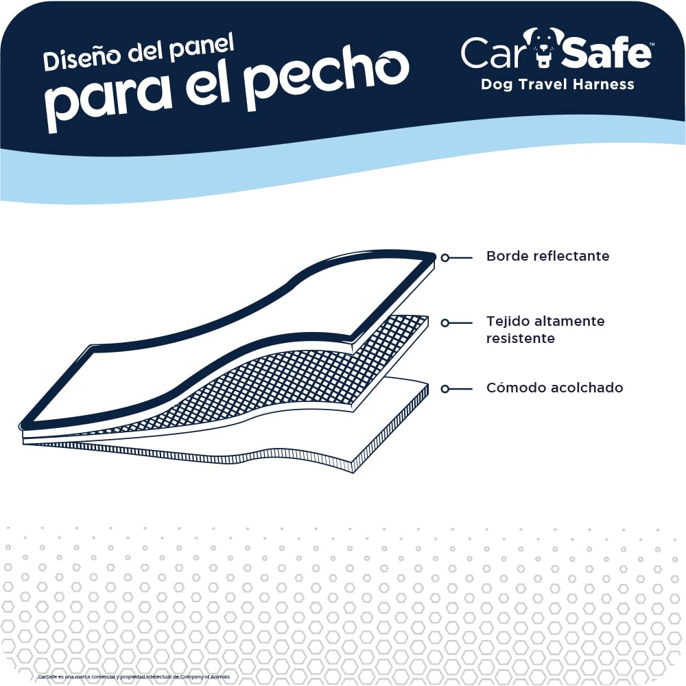 Arnés de viaje que sujeta el perro al coche, garantiza el cumplimiento de legislación vial y de las condiciones del seguro cuando viaja, para perros extra pequeños, pequeños, medianos y grandes.