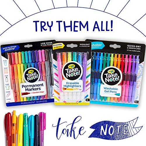 Crayola Take Note Highlighters And Dual Tip Pens, Assorted Colors, School Supplies, At Home Crafts For Kids, 6 Count #TOP6