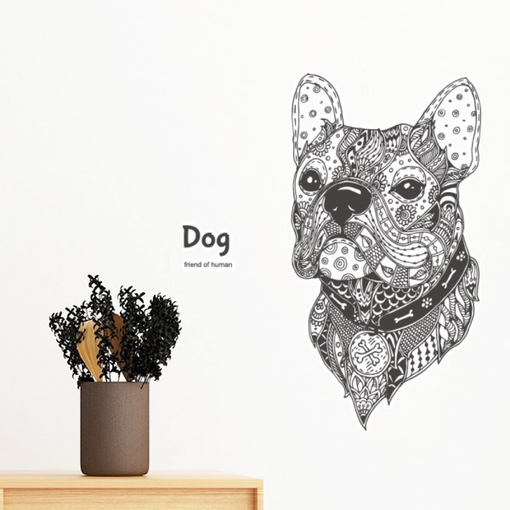 Sticker mural ami fidèle Peignez Run Dog décoration chambre 50cm