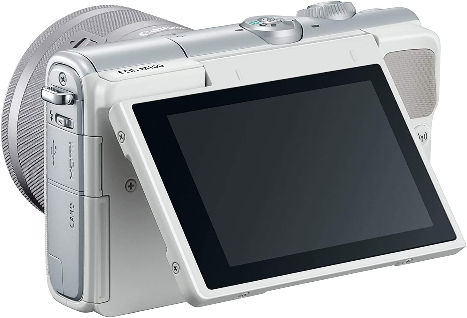 Canon EOS M100 Mirrorless Digital Camera - White with 15-45mm Lens (International Model)