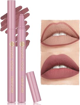 Matte Waterproof Lip Liners Pencil - 2 in 1 Matte Liquid Lip Liner and Lipstick Long Lasting and Waterproof Pencil Non-Stick Cup for All Skin Types 10#, 12g