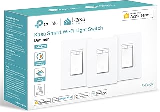 Kasa Apple HomeKit Smart Dimmer Switch KS220P3, Single Pole, Neutral Wire Required, 2.4GHz Wi-Fi Light Switch Works with Siri, Alexa and Google Home, UL Certified, No Hub Required, White, 3-Pack