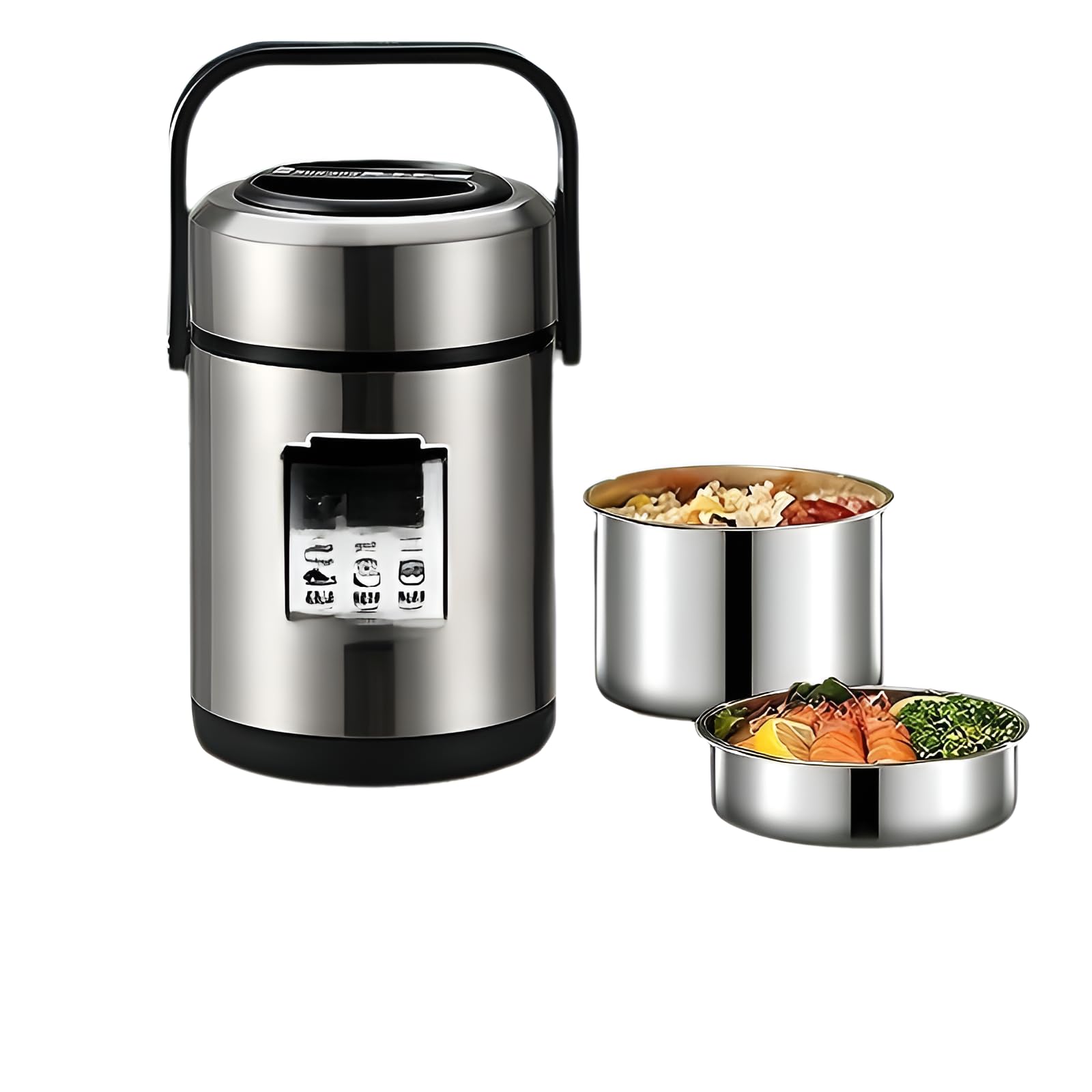 Fiambrera Térmica Acero Inoxidable 304 1800ml 3 Capas Cierre