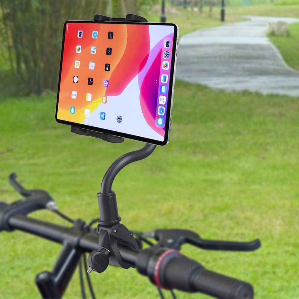 Supporto Tablet Cyclette Bici per 4-13" Tablet Cellulare, Universale Collo Oca Porta Tablet Spinning Bicicletta per iPad Pro Air Mini, iPhone, Samsung Tab, Kindle Fire, iPhone, Smartphone etc