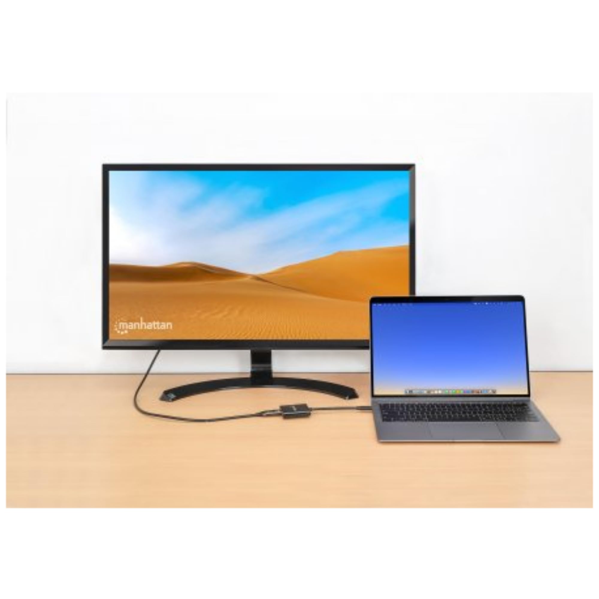 Manhattan Konwerter dokujący USB-C na HDMI 3 w 1 z zasilaniem