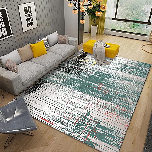 Kunsen Rugs bedroom accessories Green red white ink art oil painting style living room carpet gaming room decor rug bedroom accersories men 60 * 160cm