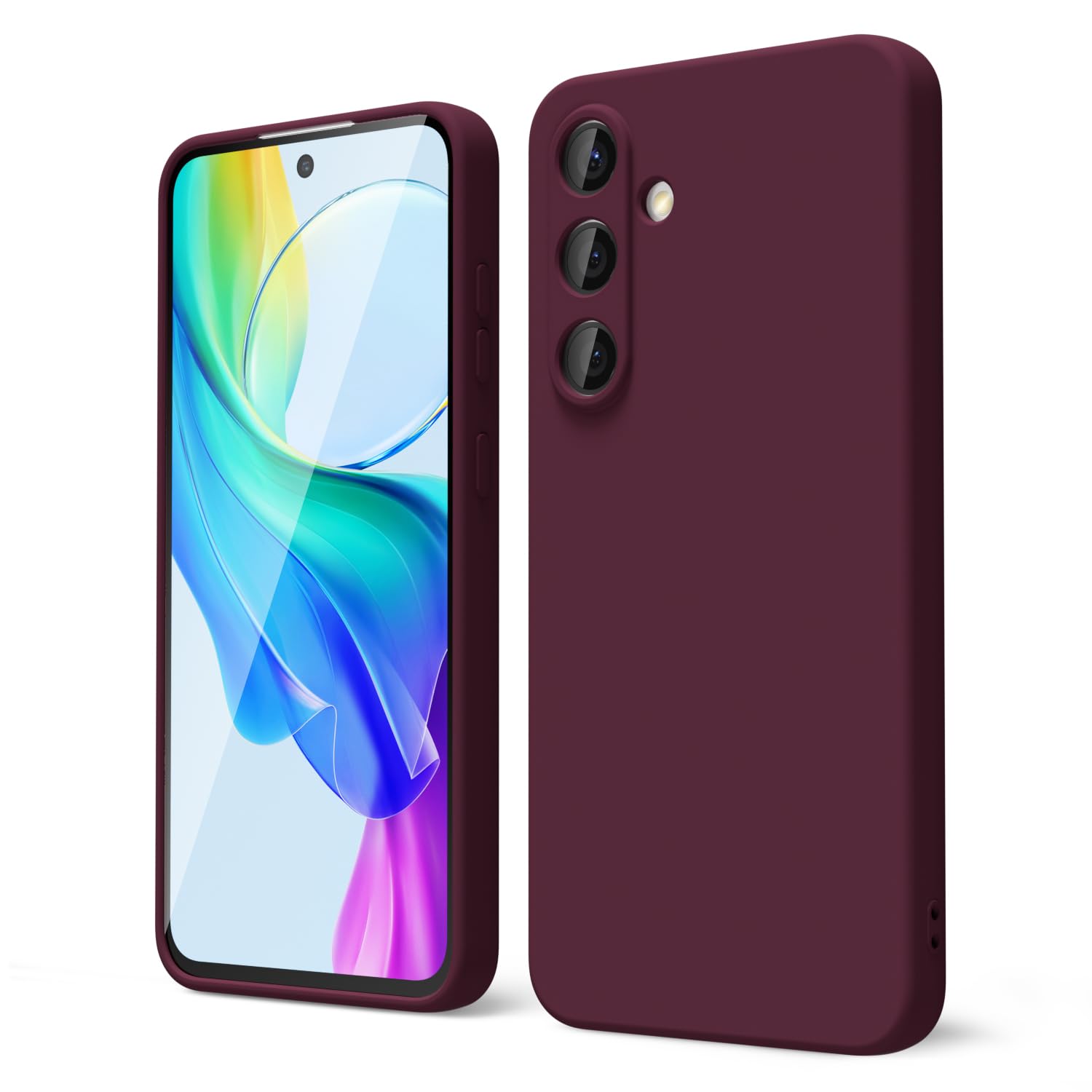 oakxco for Samsung Galaxy S24 Ultra Phone Case Liquid Silicone, Neon Bright Solid Color, Thin Slim Soft Rubber Gel Matte TPU Plain Simple Cover for Women Girl Cute, Hot Pink Fuchsia — view 420