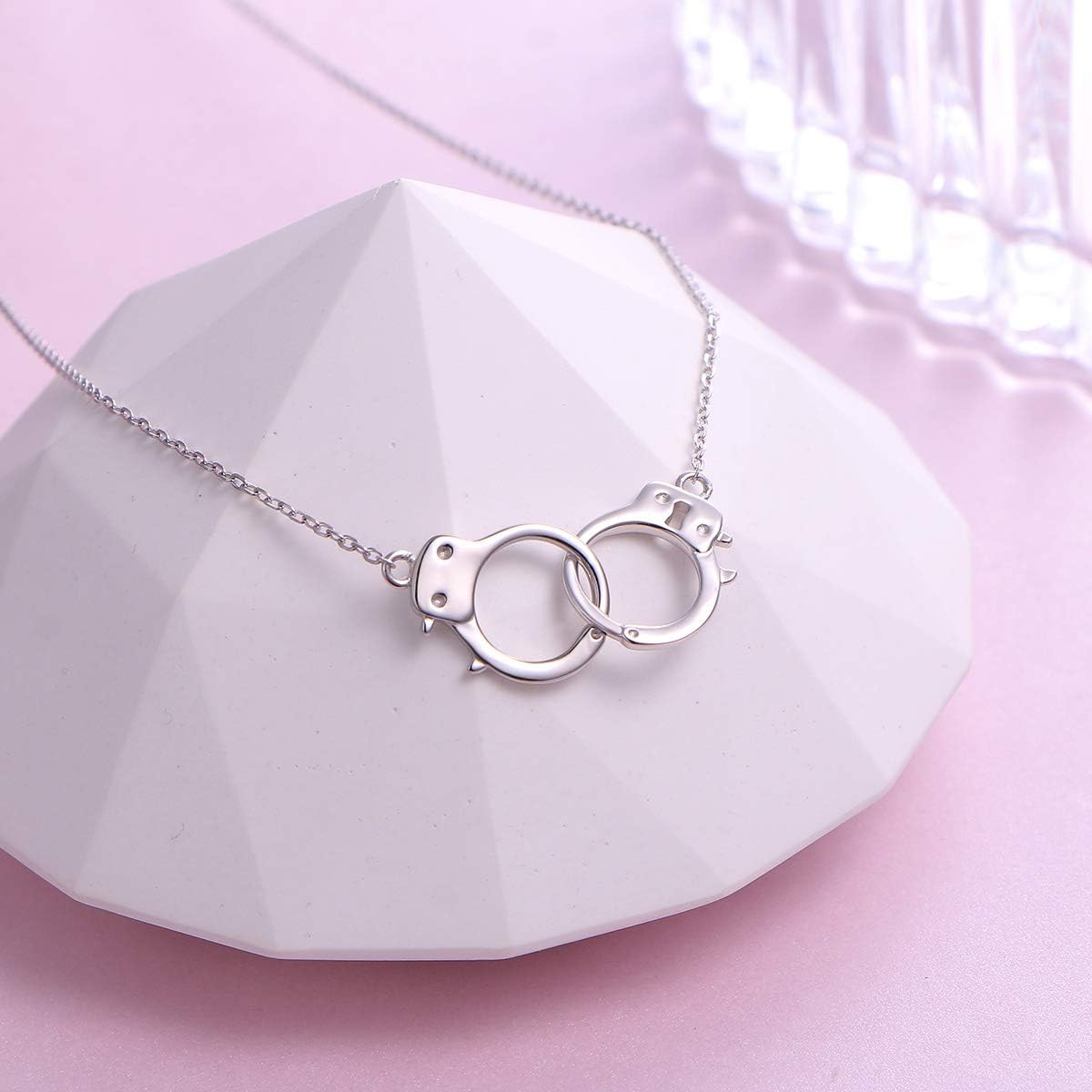 DAOCHONG S925 Sterling Silver Handcuffs Necklace Pendant for Women - Image 3