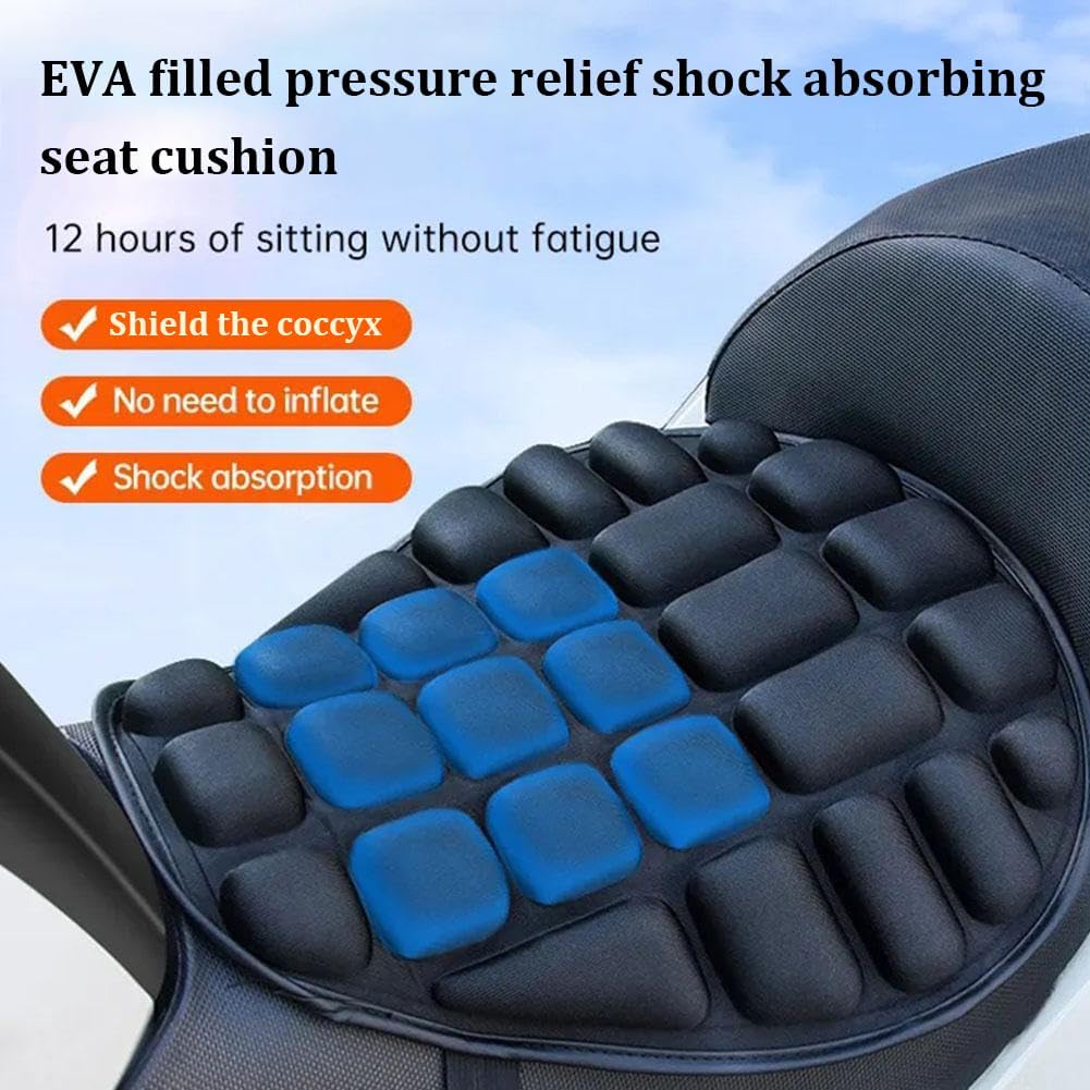 Funda Asiento Moto para Rebel 500 2017-2024, EVA Cojín De Asiento Moto - Absorción De Impactos, Diseño Ergonómico para Viajes Largos, Base Antideslizante,A
