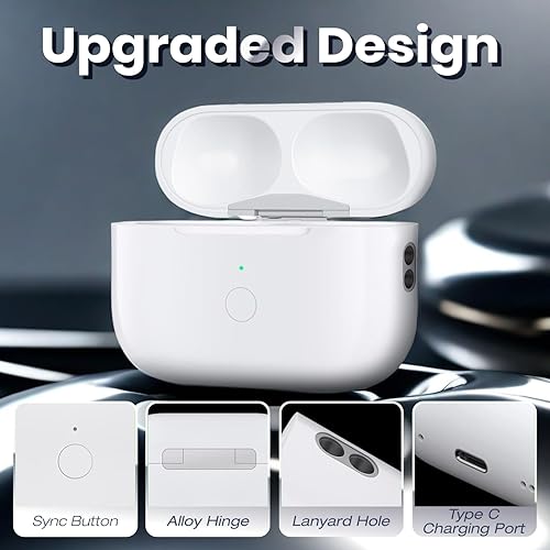 Miniatura 3 de Funda de carga inalámbrica de repuesto compatible con AirPods de tercera generación, funda de carga Air Pod, solo con botón de sincronización de