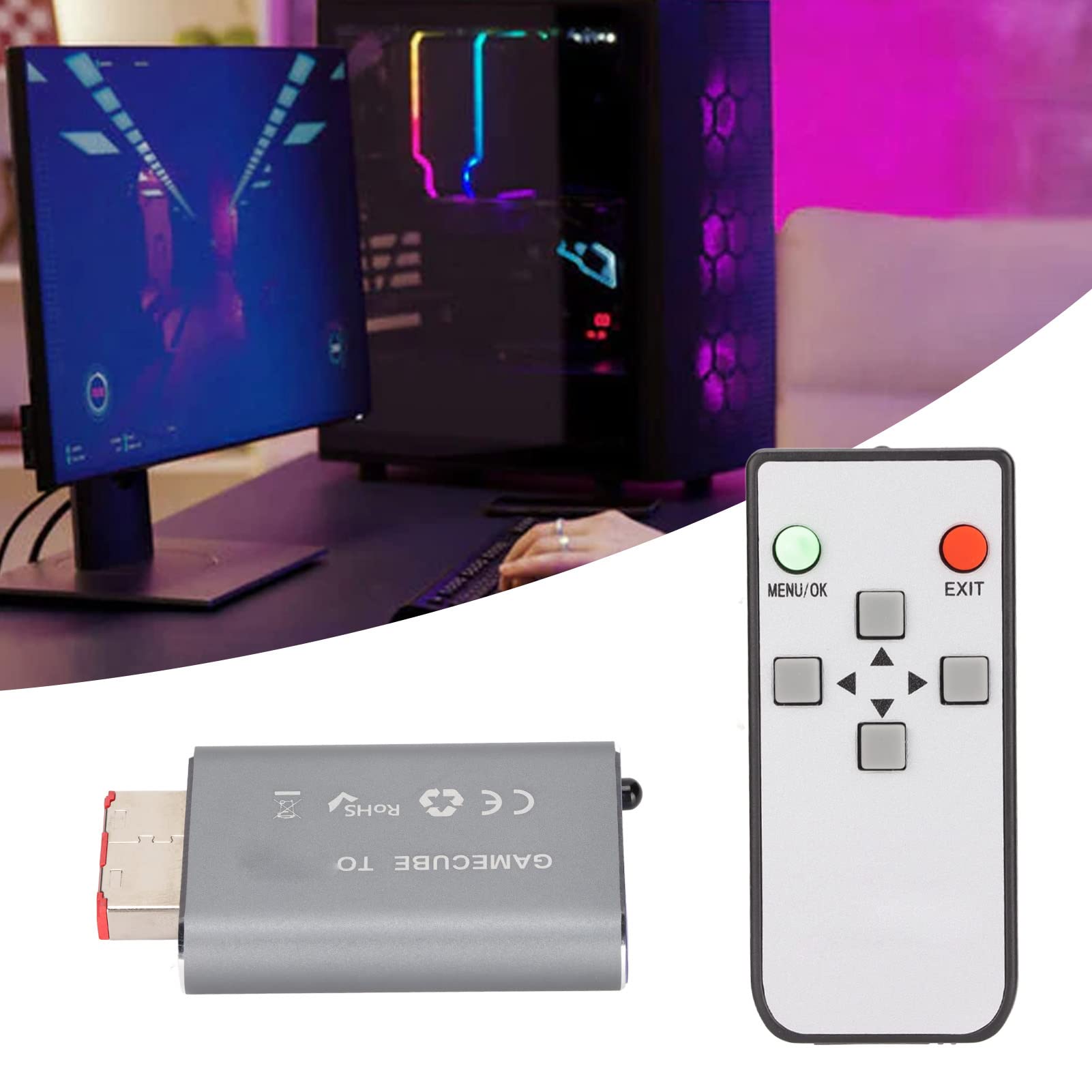 MXGZ Adattatore per interfaccia multimediale HD Convertitore per Controller di Gioco con Telecomando GCVideo per Giochi