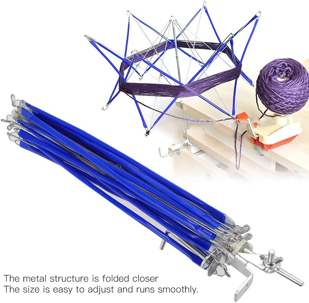 Umbrella Swift Yarn Winder, Hand-Cranked Ball Winder Holder, Smooth Knitting Tool for Swiftly Winding Yarns, Laces, Strings