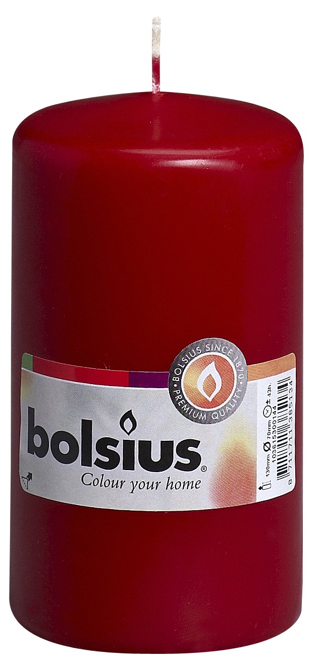 Ivyline Bolsius Pillar Candle Regular, Dark Red 70 mm Width