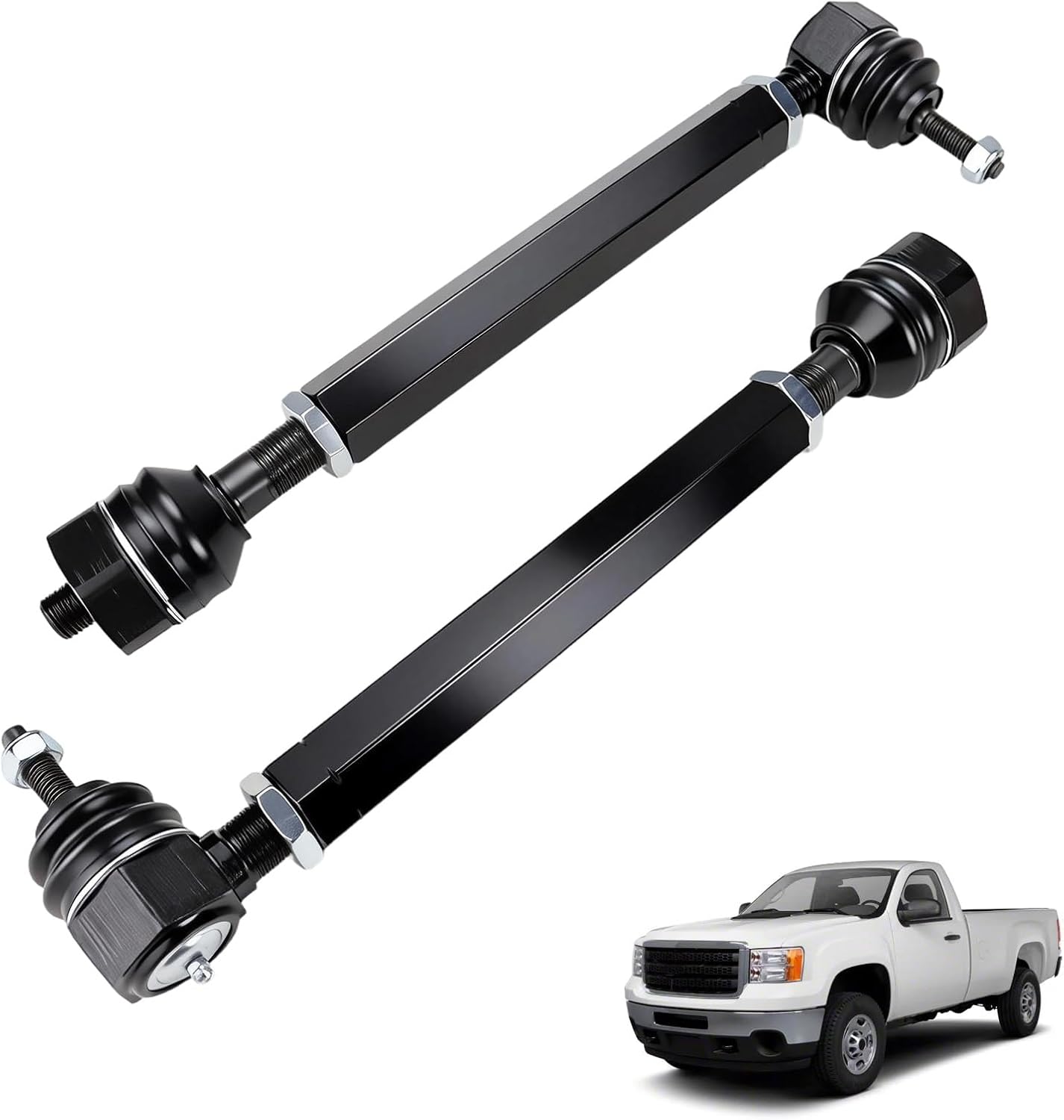 Heavy Duty Tie Rods Compatible with Chevy Silverado GMC Sierra 2500HD 3500HD 2001-2010 4WD Fit for 6.6L Duramax Diesel 2PCS