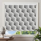 PASSENGER PIGEON Blackout Window Shades, Black in White Patterned Premium Thermal Insulated UV Prote