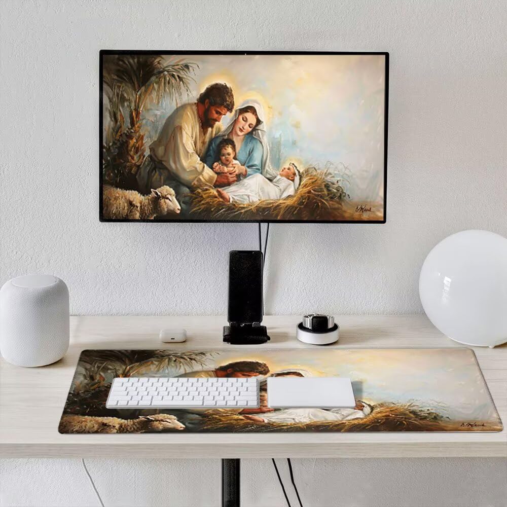 Podkładka pod mysz dla graczy, 1600x800mm XXL podkładka pod mysz do gier duża, zmywalna klawiatura biurowa mata antypoślizgowa antypoślizgowa wodoodporna zszyte krawędzie, gracz komputer PC, owca