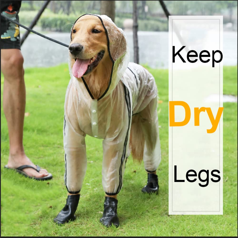 Impermeable para Perros, Impermeable for Mascotas, Cachorro de Cuatro Patas, con Capucha, Transparente, Impermeable, Ropa for Perros Grandes, for Animales(3XL)