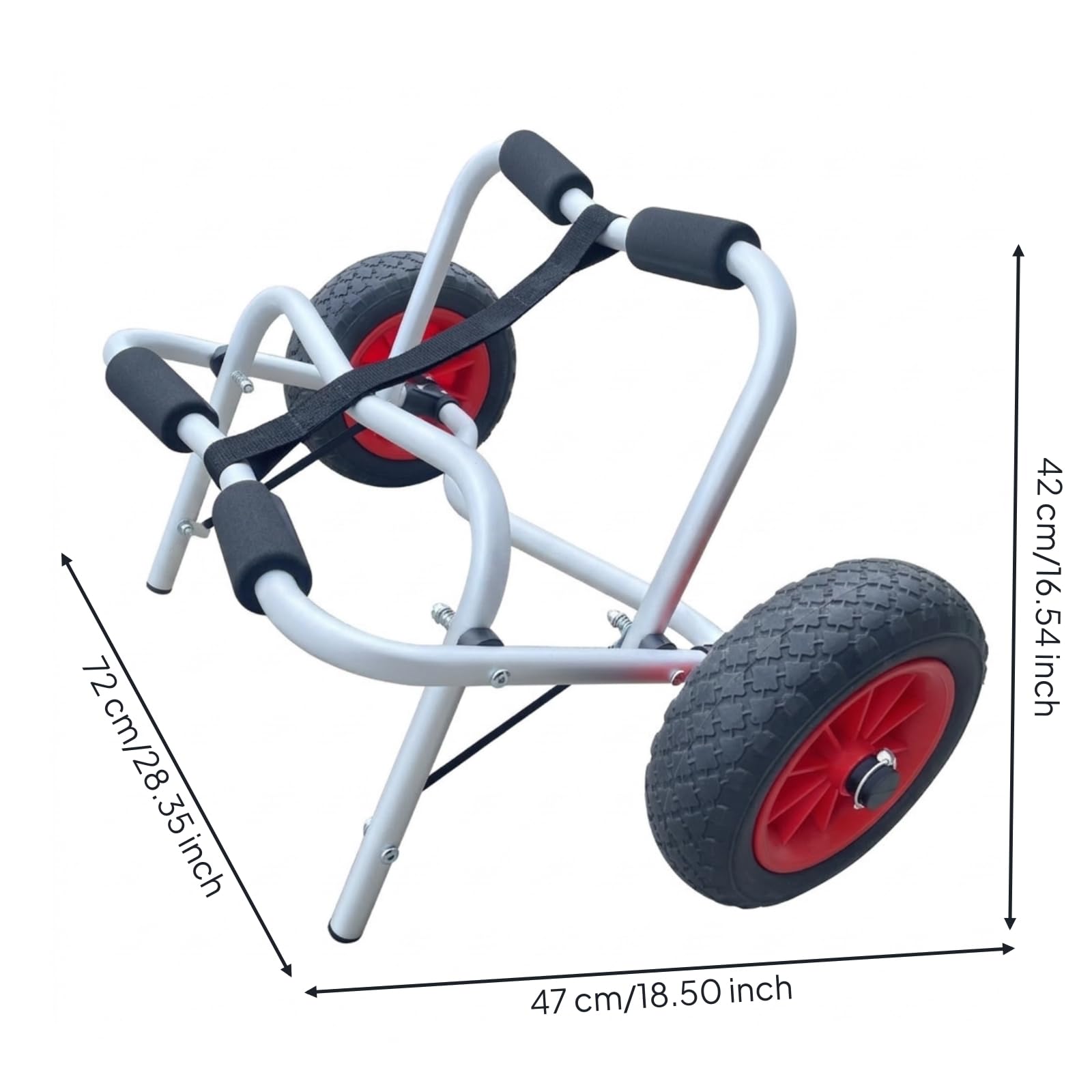 LOVIVER Carrello Pieghevole per Kayak con Telaio in Alluminio Leggero E Ruote con Gomma Battistrada per Movimento su Sabbia E con Imbottitura