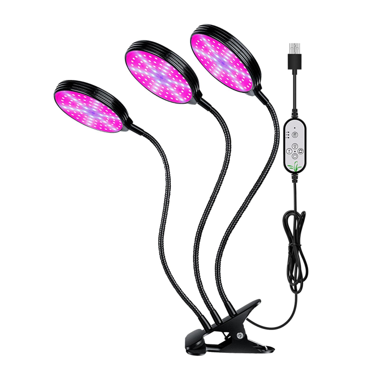 SAZ DEKOR Remote Dimmable LED Grow Lights Plant Garden Lamp Indoor Plant Hydroponics 45W 3 Head Round-image-37