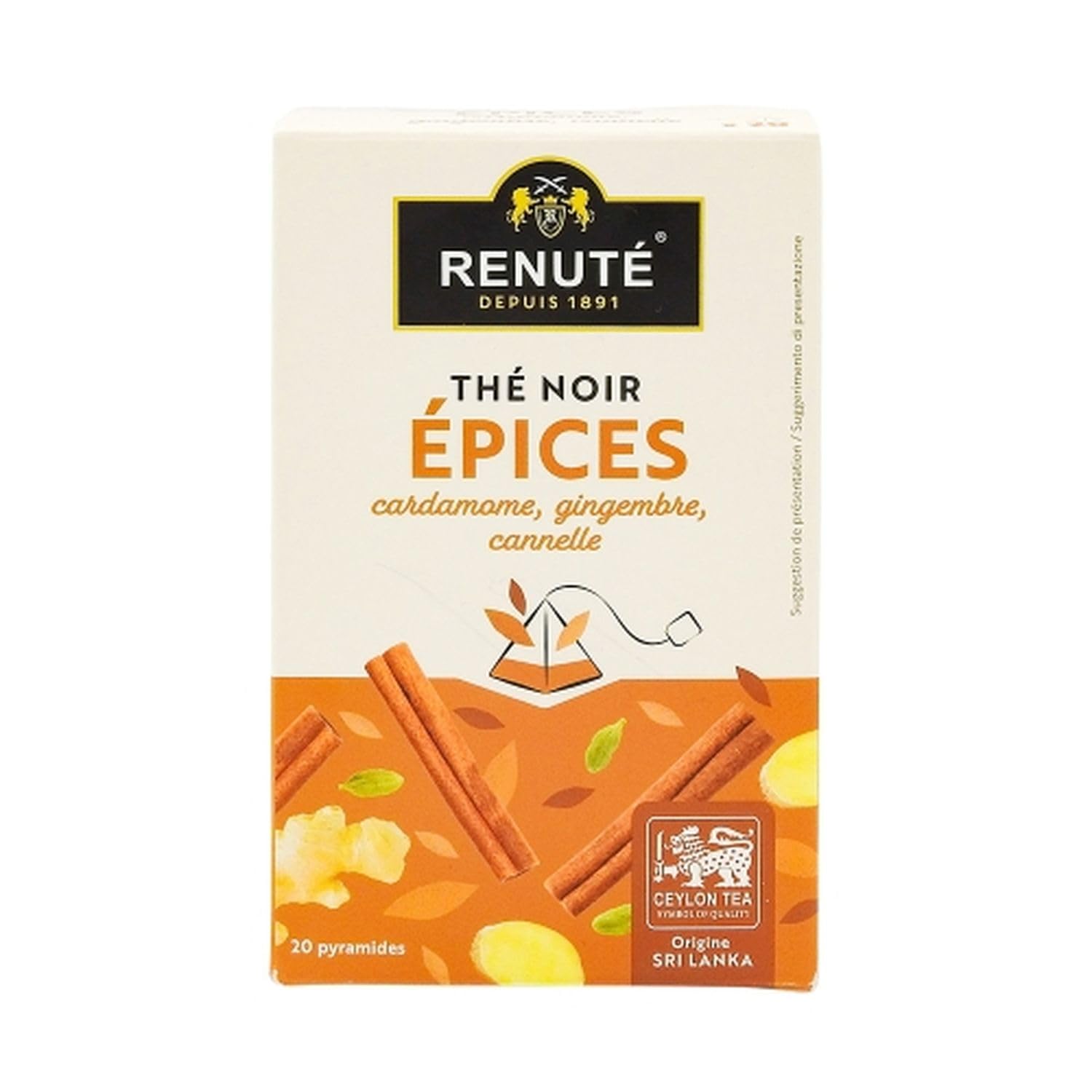 Lot 10x Thé noir aux épices et agrumes - 20 sachets - Boîte 32g