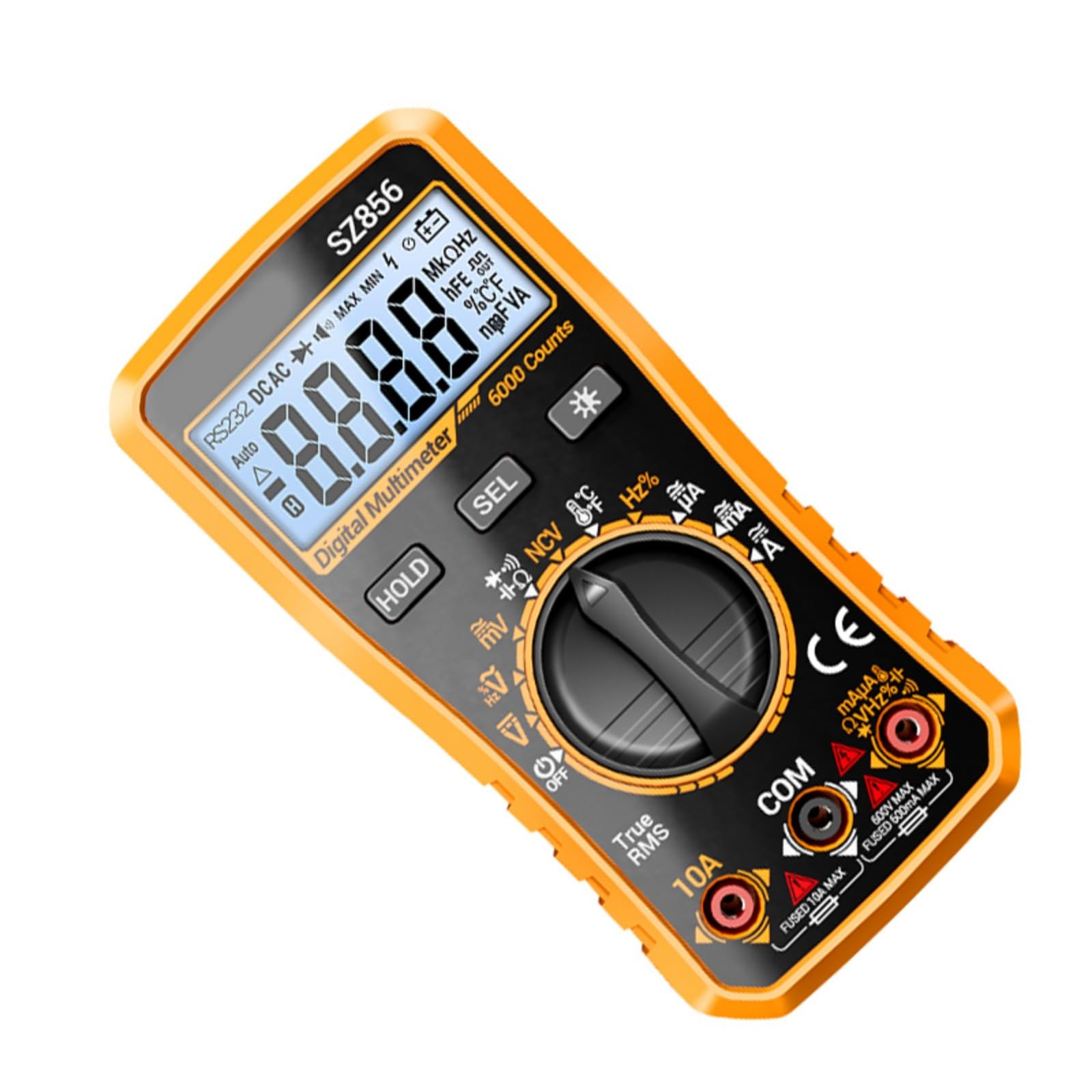 Aqvjd Yellow 6000 Counts Digital Multimeter With Ncv Detections And Backlit For Electrical Diagnostics Electrician Equipment