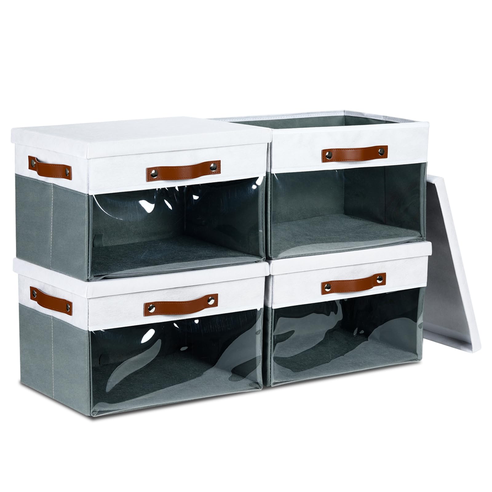 Amazon.com: Bidtakay Collapsible Storage Bins with Lid Storage Cubes ...