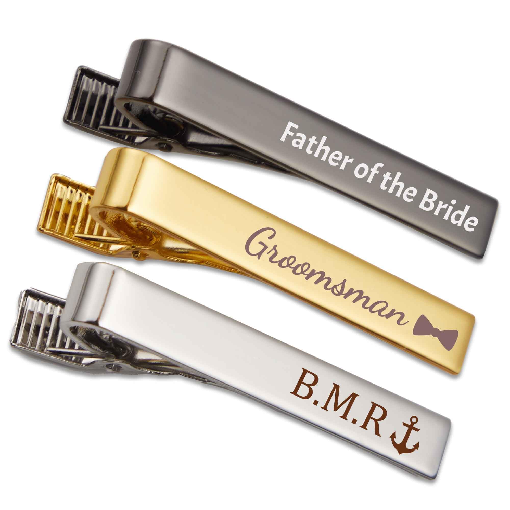 MOSTOP Personalized Tie Clips, Custom Engraved Stainless Steel Tie Bar for Men, Gifts for Father's Day,Groomsmen, Wedding, Anniversary