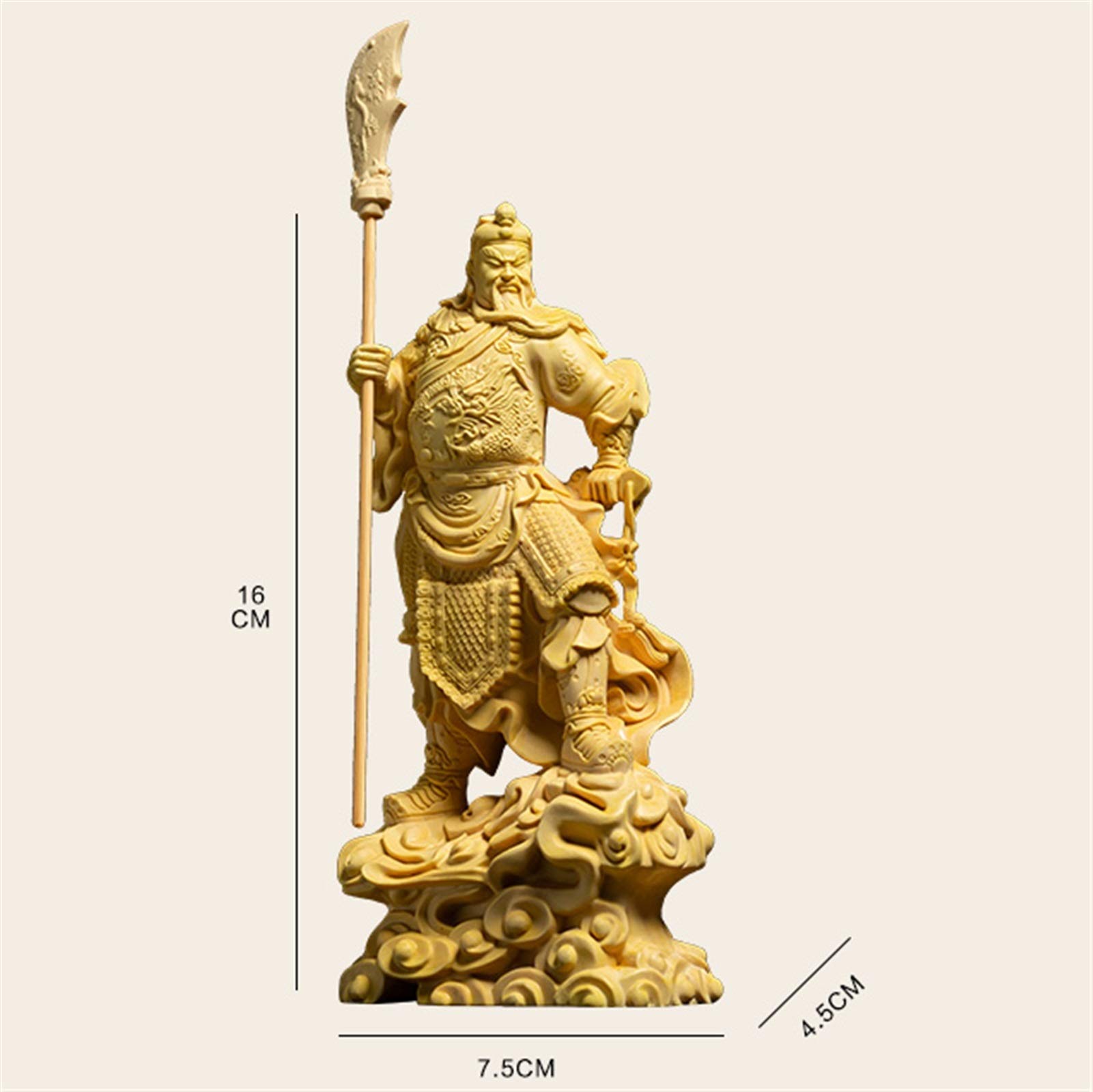 Amazon.co.jp: 関羽チャン像ボックス 木製 16 センチメートル 関羽彫刻