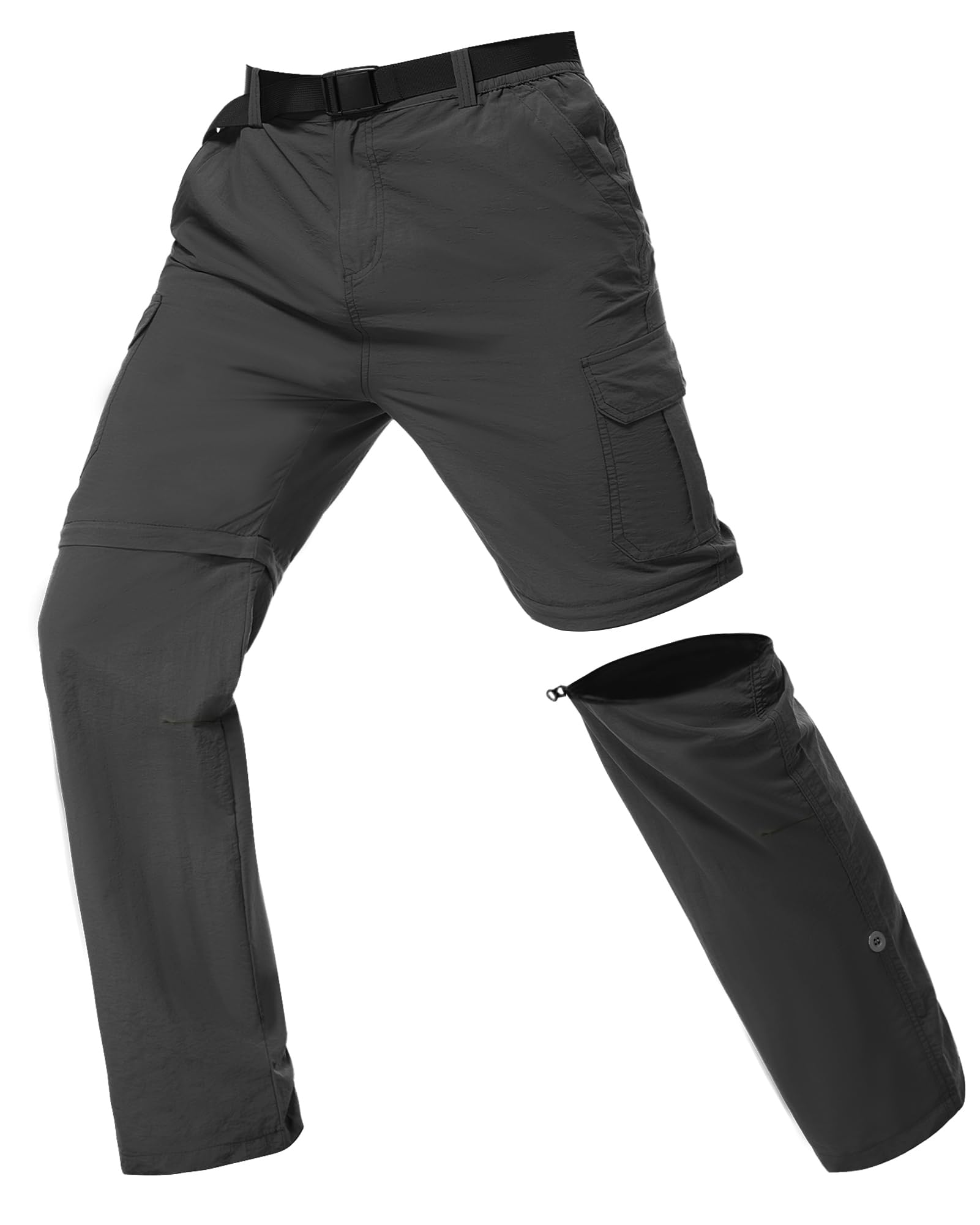 Hiking Trousers Men's Zip-Off Summer Removable Trekking Trousers Outdoor Trousers with 5 Pockets Breathable Quick Work Trousers Drying Functional Trousers Softshell Trousers