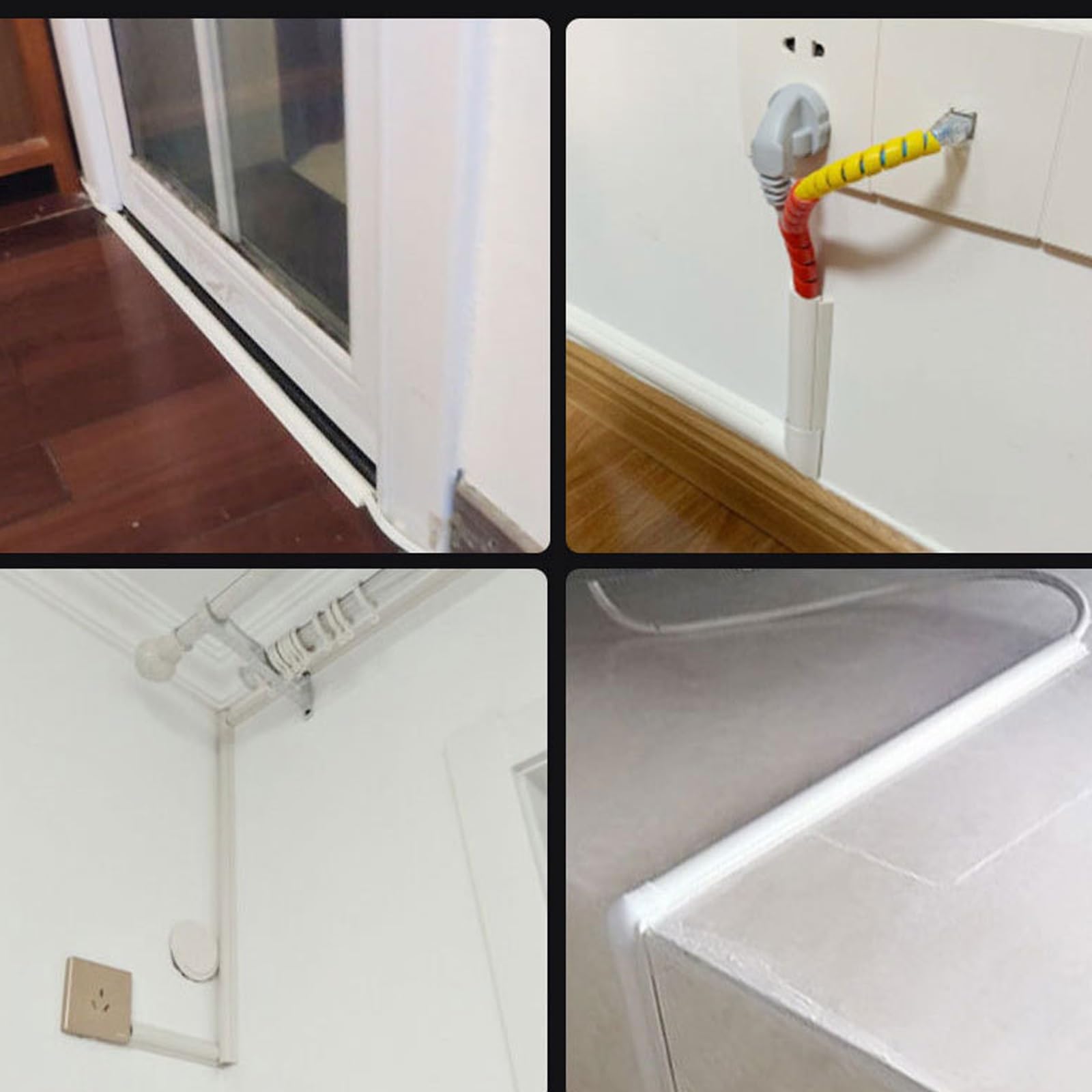 Pasacables Suelo Semicircular para Suelo y Pared, Autoadhesivo Cavidad para Cables Zonas de Mucho Tránsito, Hogar y Oficina，Evita Tropiezos con El Cable(2.9 * 1cm/1.1 * 0.4in)