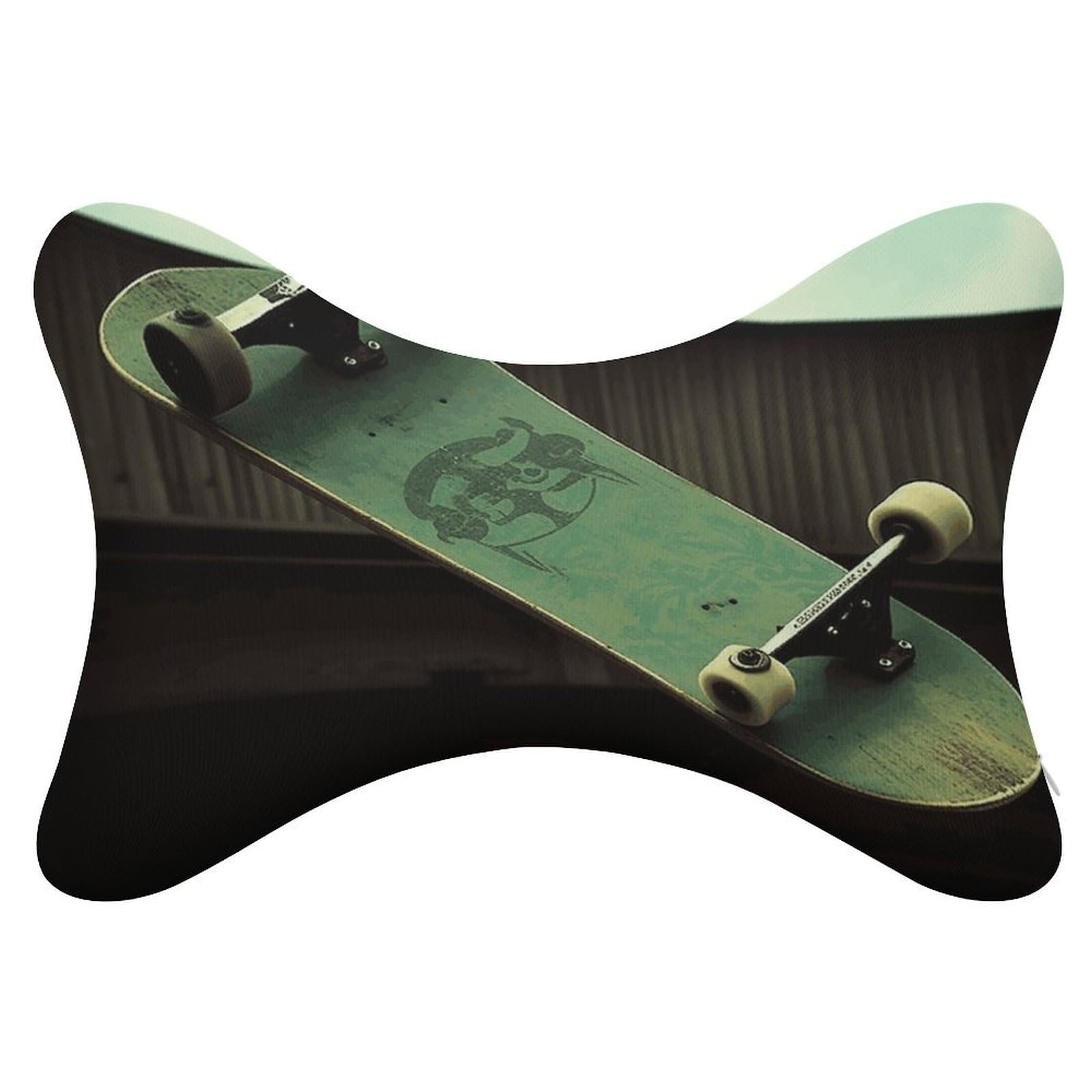 Adfgyerh Style Skateboard Pillow ，Memory Foam Pillow Core，Cushion,Provide Neck Support，Car Pillows For Travel Car Seats And Home Offices.